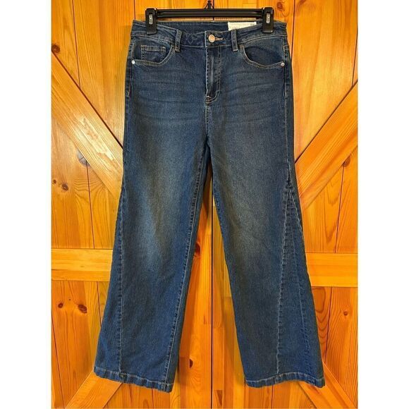 Vince Camuto Jeans Wide Leg size 27/4 Med Wash Distressed Stretchy (0092) - Picture 1 of 8